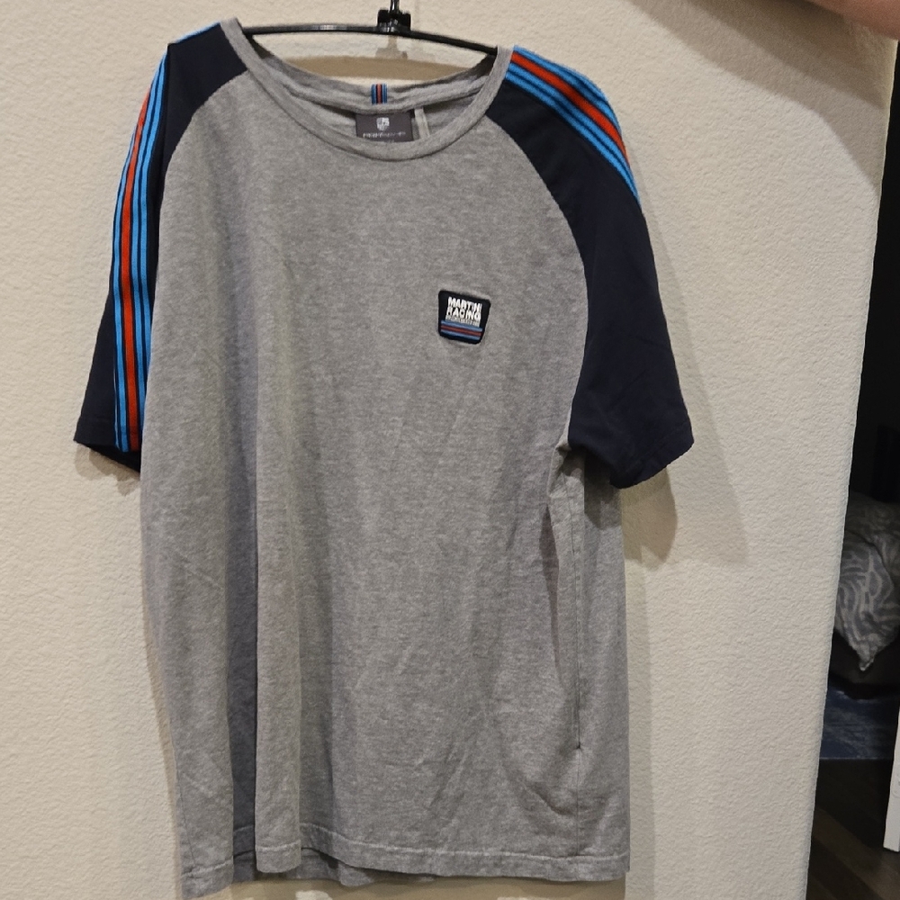 PORSCHE DESIGN Gray Tee with Blue and Red Accents / Martini Racing / sz XL - Picture 7 of 8
